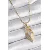316L Çelik Gold Renk Zirkon Taşlı Vintage Model Kadın Kolye