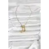 316L Çelik Gold Zirkon Taşlı Deniz Tema Charmlı Kadın Kolye