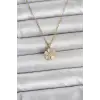 316L Çelik Zincir Gold Renk Yonca Model Kadın Kolye