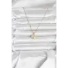 316L Çelik Zincir Gold Renk Yonca Model Kadın Kolye