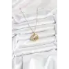 316L Çelik Zincir Gold Renk Zirkon Taşlı Kelebekli Kadın Kolye