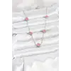 316L Çelik Zincir Gümüş Renk Pembe Baby Boy Yonca Kadın Kolye