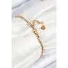 316L Çelik Zirkon Taşlı Göz Charm Model Gold Renk Kadın Bileklik