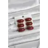 Bordo Vintage Model Gold Renk Kadın Küpe