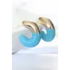CCB Mavi Gold Çift Renk Küpe