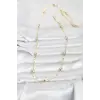 CM 14K Gold Renk Damla Topçuklu Zincir Model 60 cm Kadın Kolye