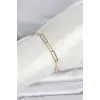 CM 14K Gold Renk Kalın Ataç Zincir Model Kadın Bileklik