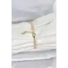 CM 14K Gold Renk Lazerli Halka Model Kadın Bileklik