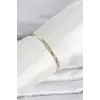 CM 14K Gold Renk Lazerli Yassı Zincir Model Kadın Bileklik