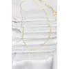CM 14K Gold Renk Lazerli Zincir Model 60 cm Kadın Kolye