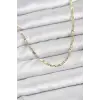 CM 14K Gold Renk Lazerli Zincir Model Kadın Kolye