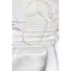 CM 14K Gold Renk Yassı Zincir Model 60 cm Kadın Kolye