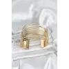 Gold Renk Pirinç Kaburga Model Kadın Bileklik