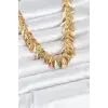 Gold Renk Pirinç Saçaklı Kadın Kadın Kolye