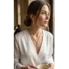 Gümüş Renk Baget Zirkon Taşlı Kadın Kolye Küpe Set