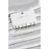 Gümüş Renk Pirinç 3 Çift Kadın Küpe Seti