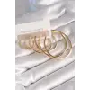 Pirinç Gold Renk Halka Model Kadın Küpe Seti