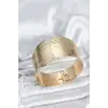Pirinç Gold Renk Levha Model Kadın Bileklik