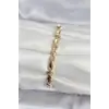 Pirinç Gold Renk Sütun Model Kadın Bileklik