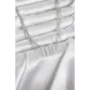 Pirinç Gümüş Renk Saçaklı Model Kadın Kolye