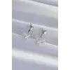 Pirinç Gümüş Renk Zirkon Taşlı V Model Küpe