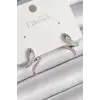 Pirinç Gümüş Renk Zirkon Taşlı Yılan Model Kadın Küpe