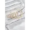 Pirinç Halka Model Gold Renk Kadın Set Küpe