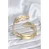 Yaprak Model Gold Renk Kadın Bileklik