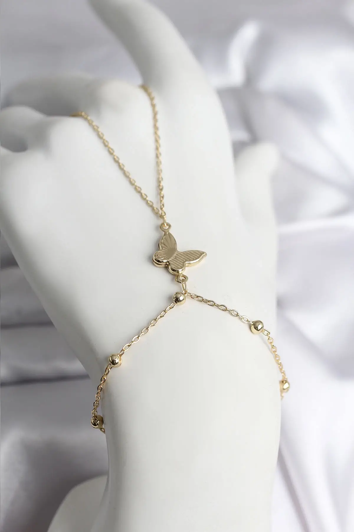 316L Çelik Gold Renk Kelebek Model Kadın Şahmeran