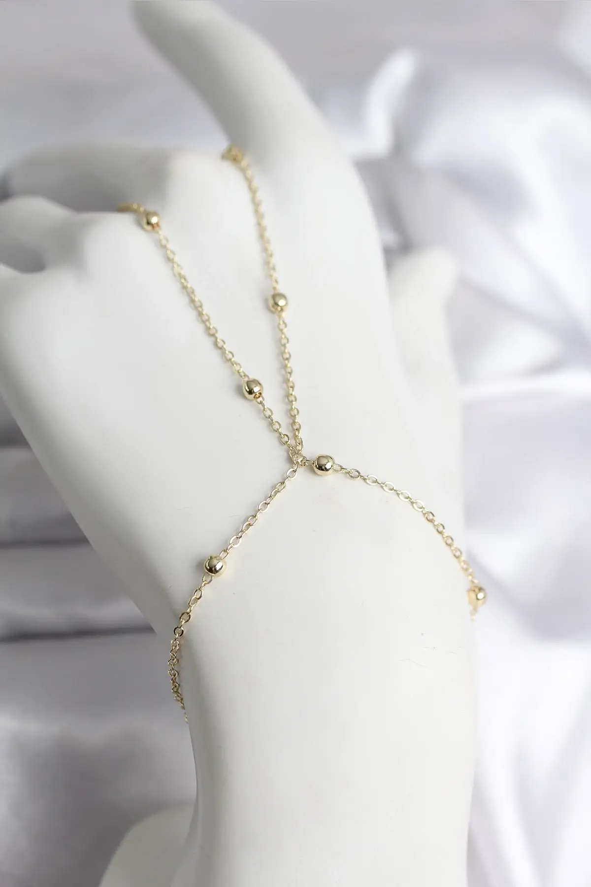 316L Çelik Gold Renk Topçuk Zincir Model Kadın Şahmeran