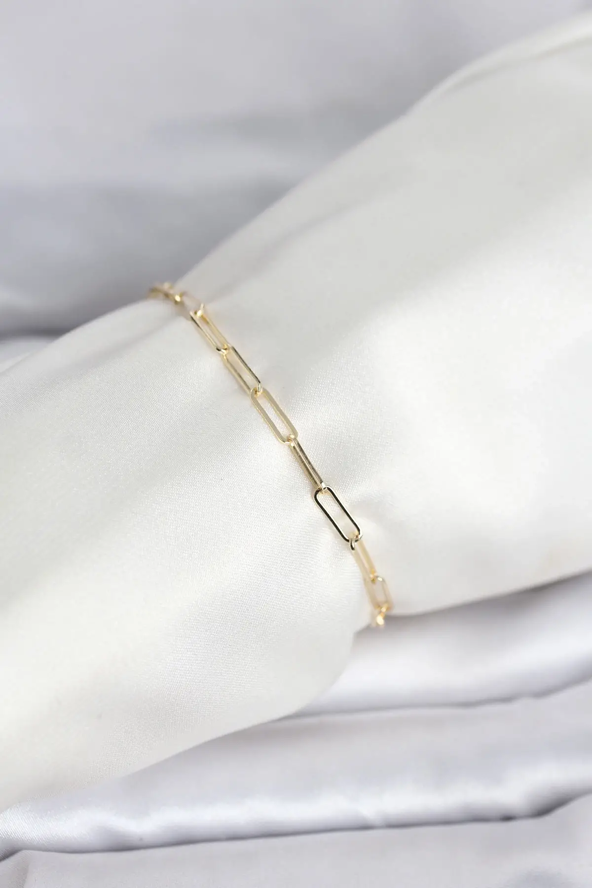 CM 14K Gold Renk Ataç Zincir Model Kadın Bileklik