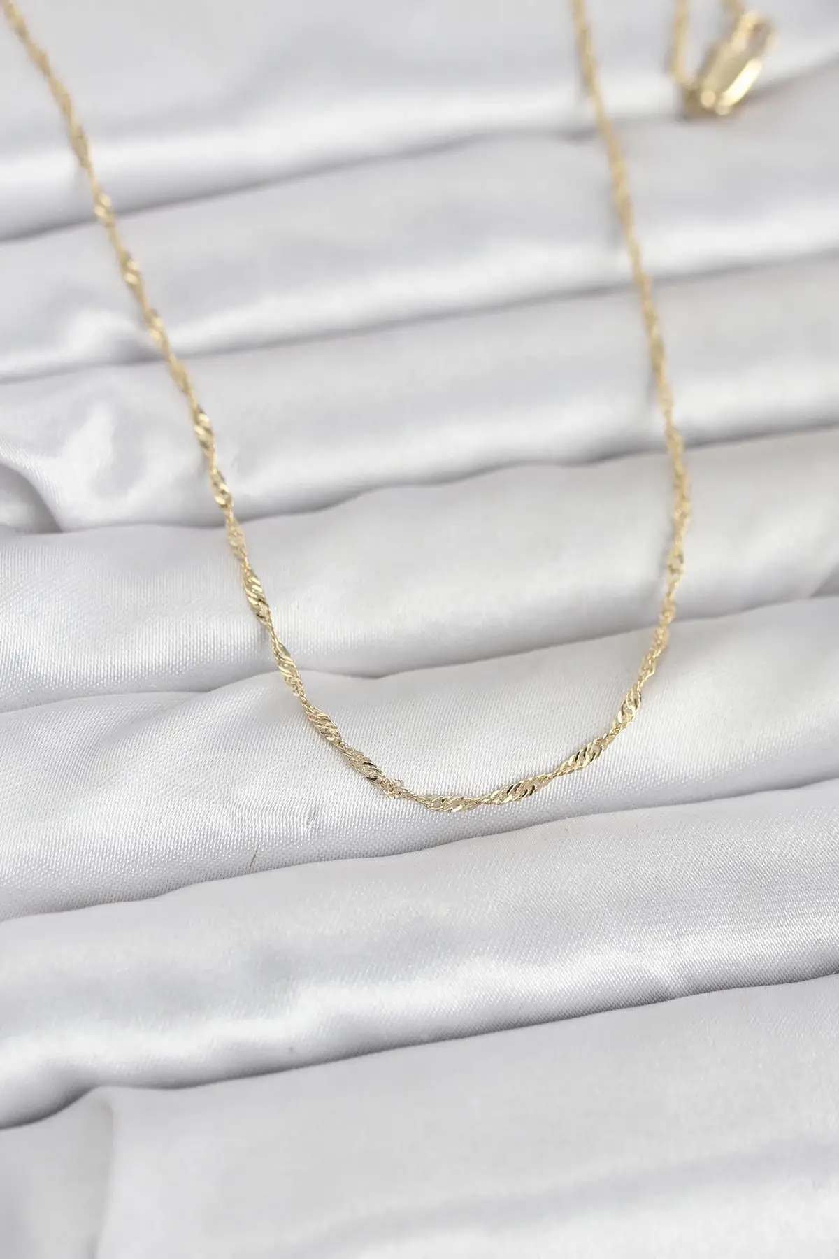 CM 14K Gold Renk Burgu Model 60 cm Kadın Kolye