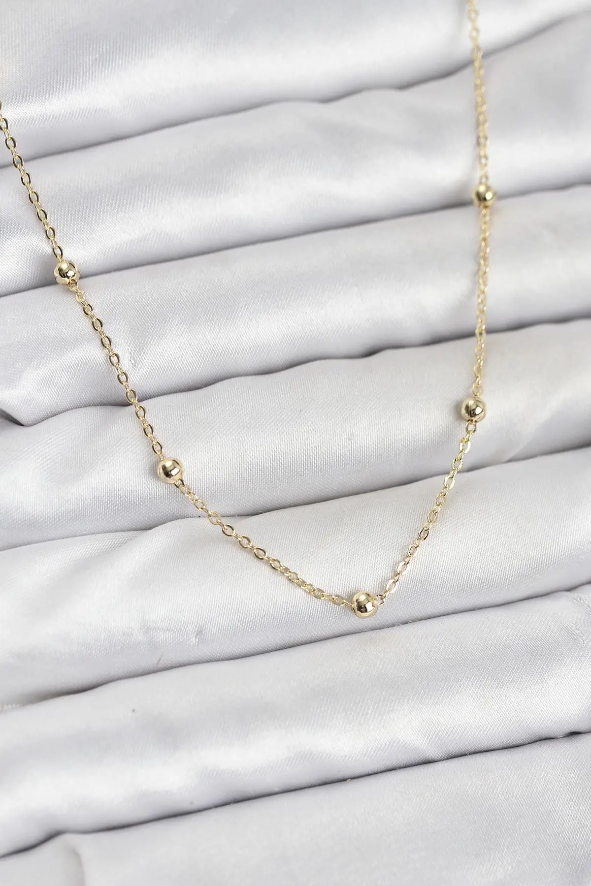 CM Gold Renk Top Zincirli Kadın Kolye