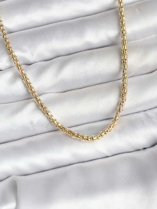 14K Gold Renk Kaplama Boru Zincir Model CM Kadın Kolye