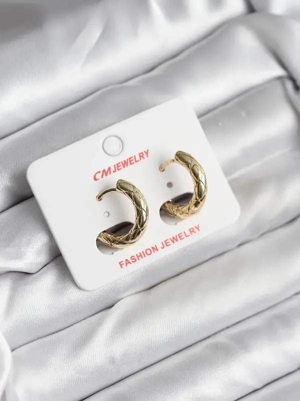 14K Gold Renk Kaplama CM Kadın Küpe
