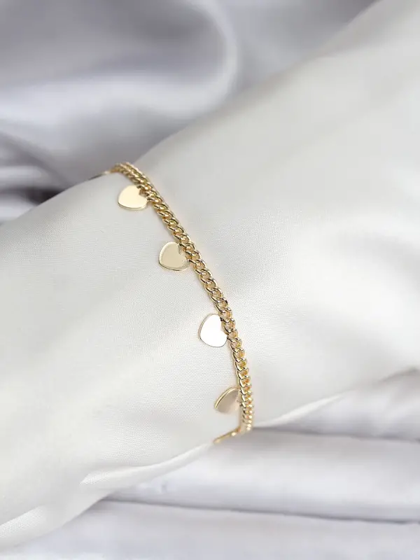 14K Gold Renk Kaplama Kalpli Model CM Kadın Bileklik