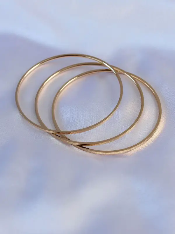316L Çelik Gold Renk Ajda Model Kadın 65 mm Bilezik
