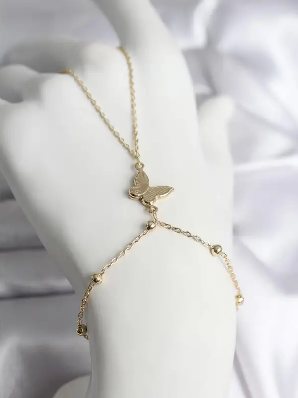 316L Çelik Gold Renk Kelebek Model Kadın Şahmeran
