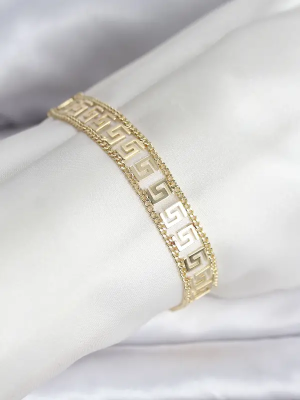 316L Çelik Gold Renk Labirent Model Kadın Bileklik