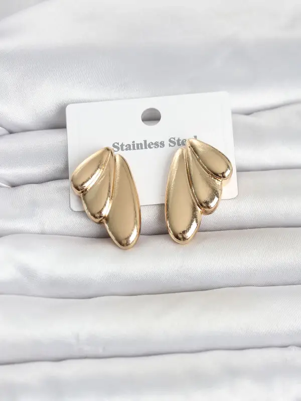 316L Çelik Gold Renk Vintage Kadın Küpe