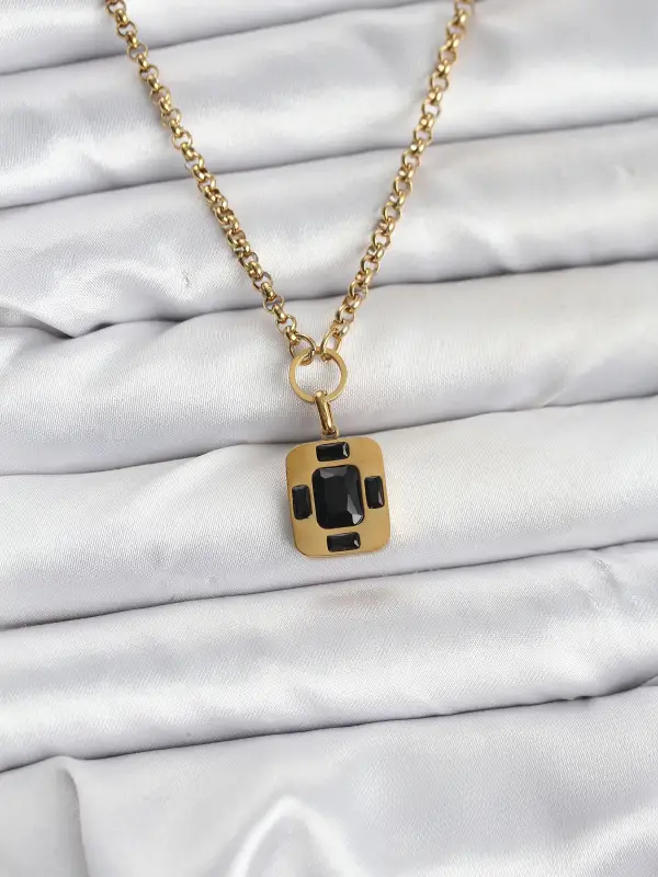 316L Çelik Zincir Gold Renk Vintage Model Kadın Kolye