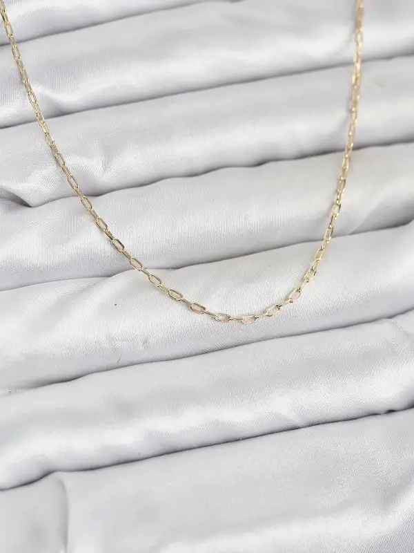 CM 14K Gold Renk Ataç Zincir Model 60 cm Kadın Kolye