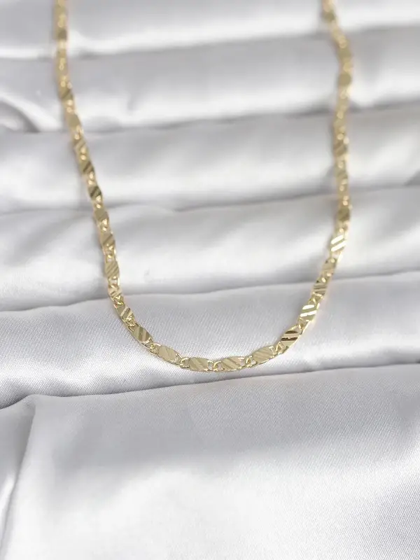 CM 14K Gold Renk Çizgi Lazer Model 60 cm Kadın Kolye