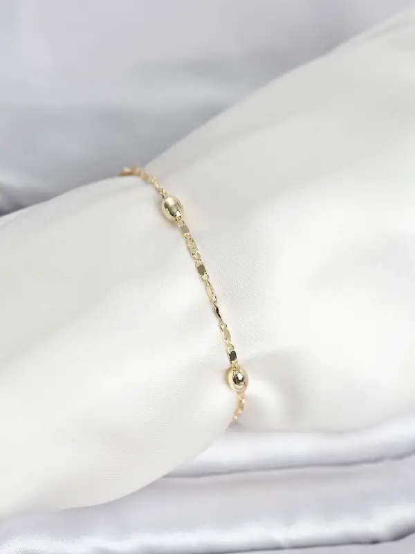 CM 14K Gold Renk Damla Topçuk Model Kadın Bileklik