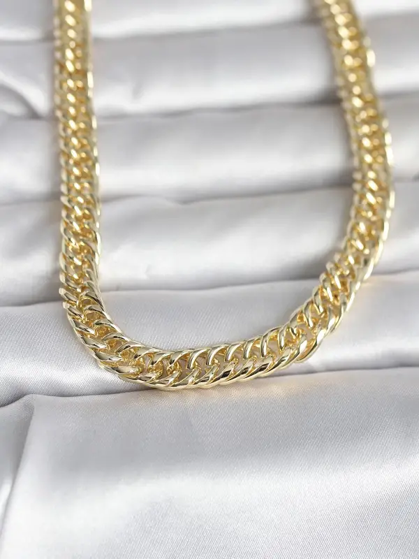 CM 14K Gold Renk Kalın Zincir Model 60 cm Kadın Kolye