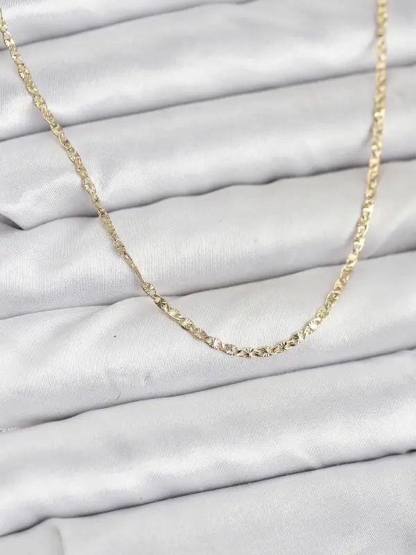 CM 14K Gold Renk Pirinç Lazer Model 60 cm Kadın Kolye