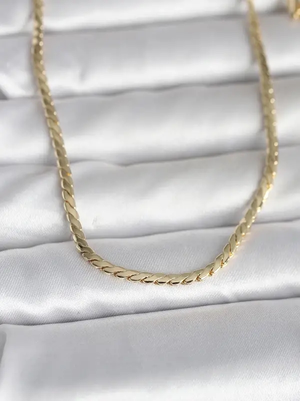 CM 14K Gold Renk Yassı Model 60 cm Kadın Kolye