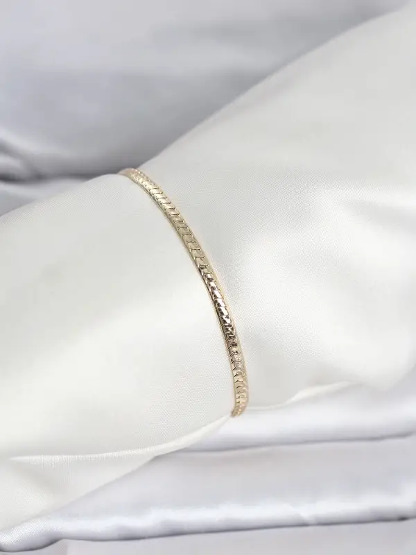 CM 14K Gold Renk Yassı Zincir Model Kadın Bileklik
