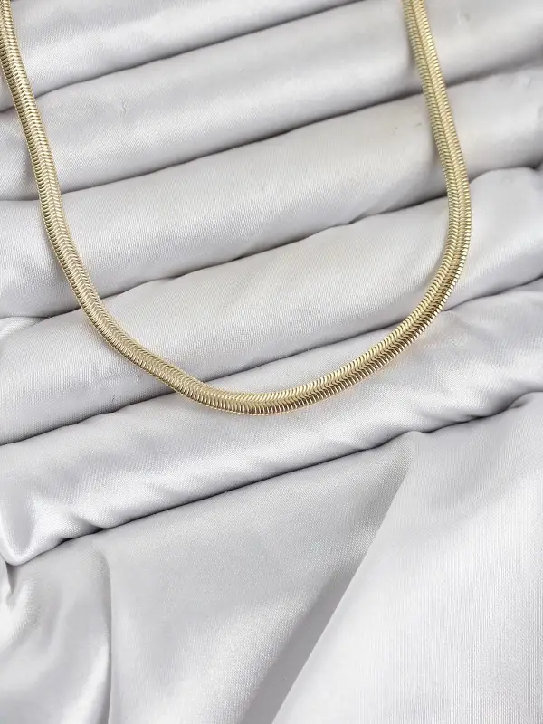 CM Yassı Yılan Zincir Model 60 cm Kadın Kolye