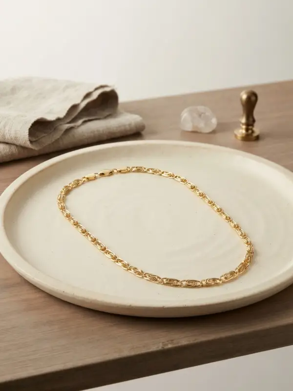 CM Yay Model Gold Renk 50 cm Kadın Kolye